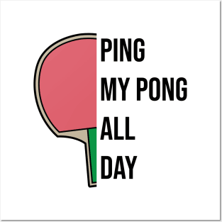 Ping Pong Table Tennis Suggestive Joke Pervert Lewd Adult Posters and Art